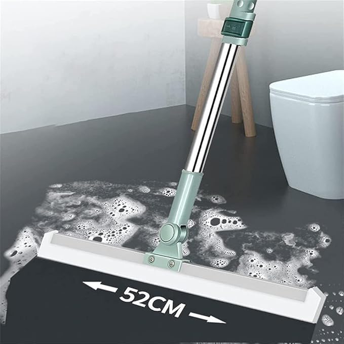 Magic Broom Sweeper with Extendable Handle, Silicone Wipers for Bathroom Floor, Silicone Floor Sweeper for Wet & Dry Cleaning,mFloor and Bathroom Cleaning Accessories, Wipers for Bathroom Floor