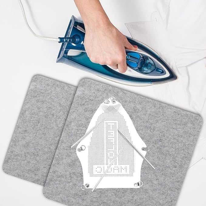 Teflon Iron Shoe Cover | Iron Plate Protector for Steam Iron | Heat-Safe Teflon Ironing Shoe, Iron Protection Sheet for Clothes & Laundry Board | White