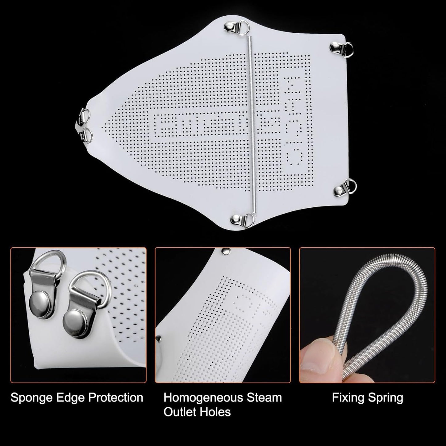 Teflon Iron Shoe Cover | Iron Plate Protector for Steam Iron | Heat-Safe Teflon Ironing Shoe, Iron Protection Sheet for Clothes & Laundry Board | White