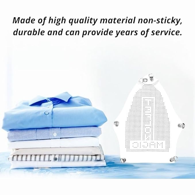 Teflon Iron Shoe Cover | Iron Plate Protector for Steam Iron | Heat-Safe Teflon Ironing Shoe, Iron Protection Sheet for Clothes & Laundry Board | White